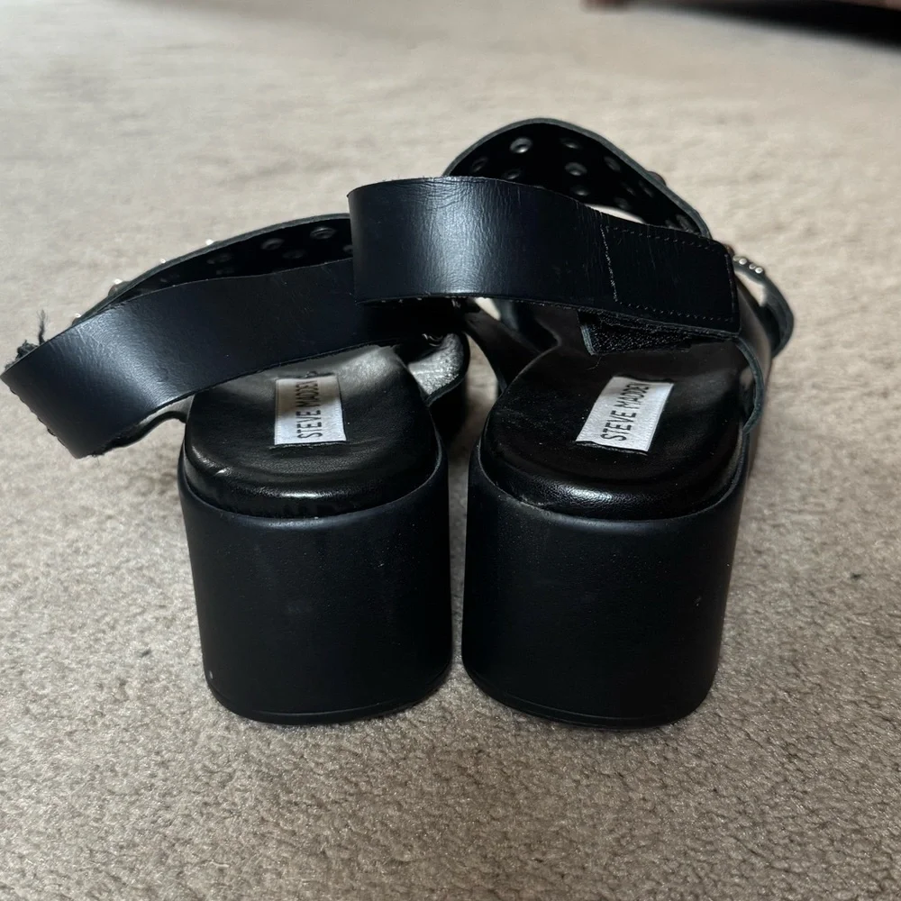 Steve Madden Black Studded Platform Sandals